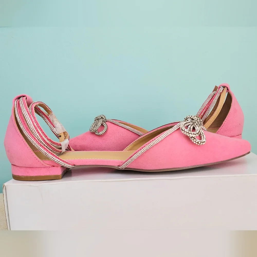 Shoe Dazzle Sakiko Barbie Pink Womens Size 10 Flats NWT Barbiecore Formal Formal